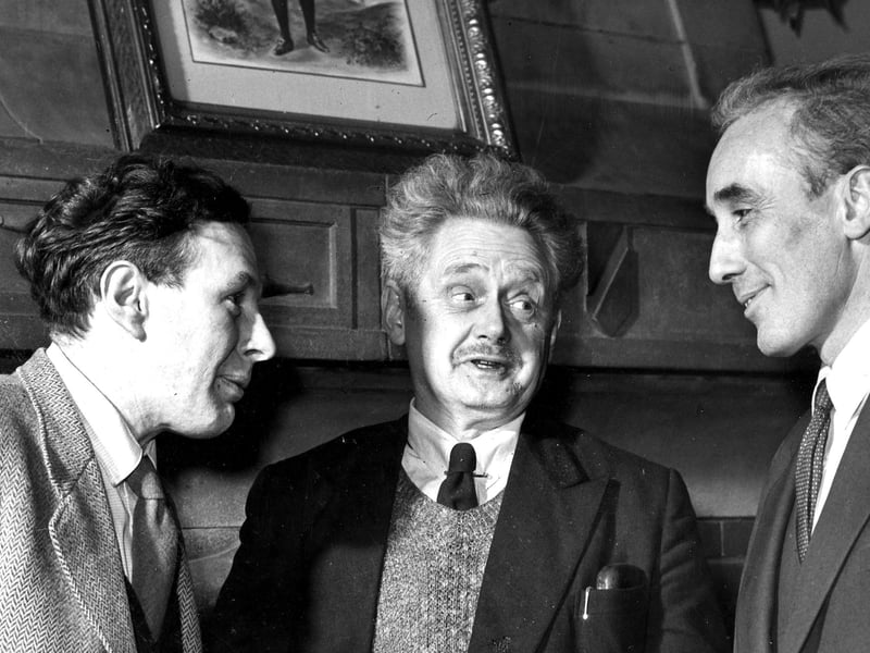 Poets Norman MacCaig, Hugh MacDiarmid and Sydney Goodsir Smith at a Burns Supper at the Peacock, Newhaven, in 1959.