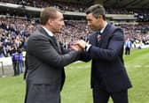 Celtic manager Brendan Rodgers (left) with Rangers manager Pedro Caixinha in 2017.