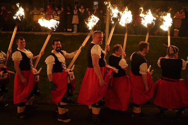 More than 1,000 torches are lit on the last Tuesday in January as two processions, one in the morning and a second in the evening, take place. Picture: Andrew Milligan/PA Wire
