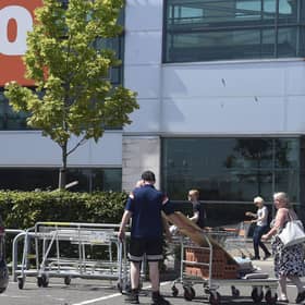 Shoppers returning to a B&Q branch in Scotland during summer 2020 following the initial lockdown as stores were classified as essential. Picture: Lisa Ferguson
