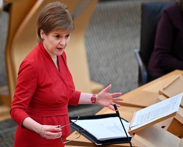 Nicola Sturgeon during First Minister's Questions in Holyrood