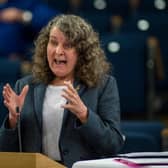 Rev Rosemary Frew delivers the report of the Faith Nurture Forum   Picture: Andrew O'Brien