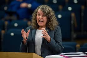 Rev Rosemary Frew delivers the report of the Faith Nurture Forum   Picture: Andrew O'Brien