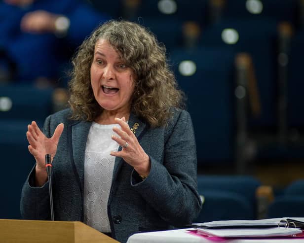 Rev Rosemary Frew delivers the report of the Faith Nurture Forum   Picture: Andrew O'Brien