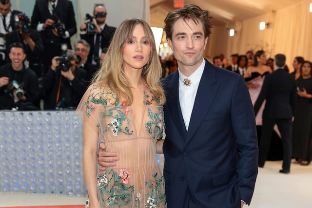 Actress and model Suki Waterhouse and Robert Pattinson on the red carpet at the 2023 Met Gala.