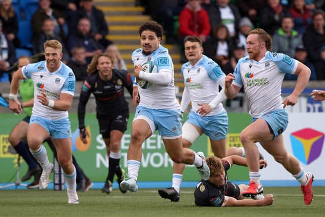 Glasgow Warriors showed plenty of attacking intent in the win over the Sharks, with Sione Tuipulotu impressing at outside centre. Picture: Craig Williamson/SNS