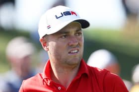 Justin Thomas looks on during a practice round prior to the 44th Ryder Cup at Marco Simone Golf Club. Picture: Patrick Smith/Getty Images.