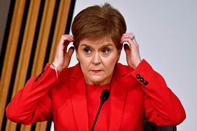First Minister Nicola Sturgeon gives evidence to a Scottish Parliament committee examining the handling of harassment allegations against former first minister Alex Salmond. Picture: Jeff J Mitchell/Getty Images