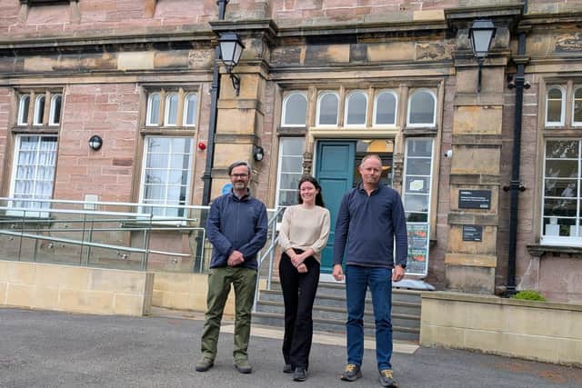 Members of the Caledonian Climate team outside Inverness Office