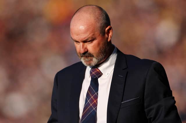 A downcast Steve Clarke at Hampden as his Scotland side saw their World Cup qualifying hopes ended by Ukraine. (Photo by Ian MacNicol/Getty Images)