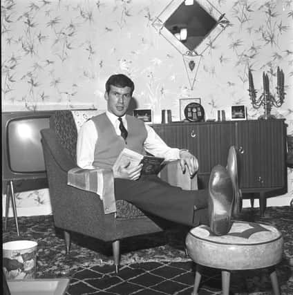 Hearts' skipper Alan Anderson at home in February 1966