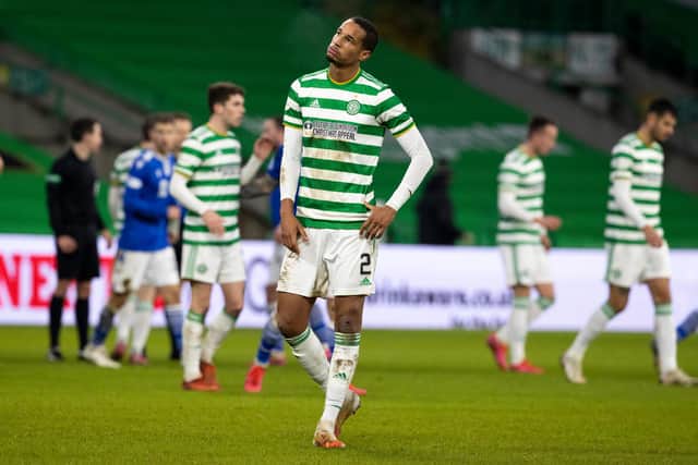 A downbeat Christopher Jullien at full-time as Celtic were held to a 1-1 draw by St Johnstone. Picture: SNS