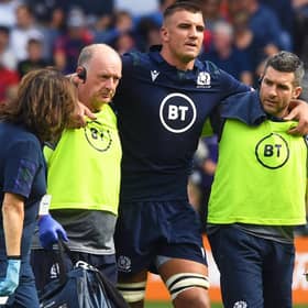 Sam Skinner injured his hamstring in Scotland’s warm-up game against France, causing him to miss the 2019 Rugby World Cup. Picture: Paul Devlin/SNS