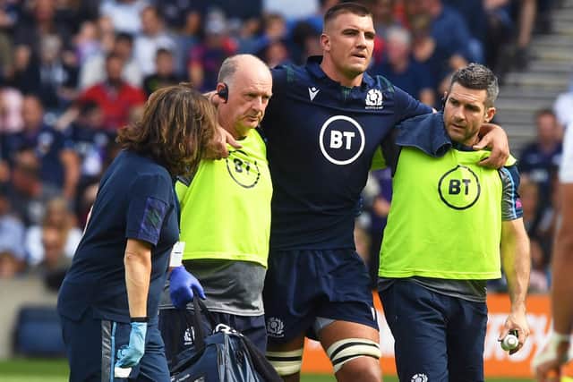 Sam Skinner injured his hamstring in Scotland’s warm-up game against France, causing him to miss the 2019 Rugby World Cup. Picture: Paul Devlin/SNS
