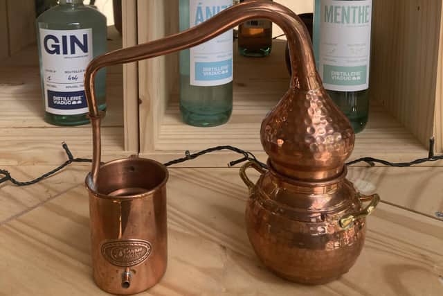 A distilling kit used at Distillerie du Viaduc. Pic: Sophie Goodall/PA Wire