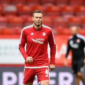 Aberdeen's Andy Considine has missed the majority of the season after suffering a knee injury during the Dons European clash with FK Qarabag. (Photo by Mark Scates / SNS Group)
