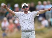 Ewen Ferguson celebrates after holing the winning putt in the ISPS Handa World Invitational presented by AVIV Clinics at Galgorm Castle in August. Picture: Oisin Keniry/Getty Images.