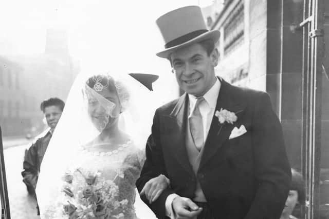 Stanley Baxter and Moira Robertson on their wedding day.