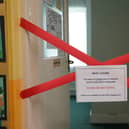 A taped off section inside a primary school. Photo: Jacob King/PA Wire