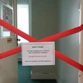 A taped off section inside a primary school. Photo: Jacob King/PA Wire