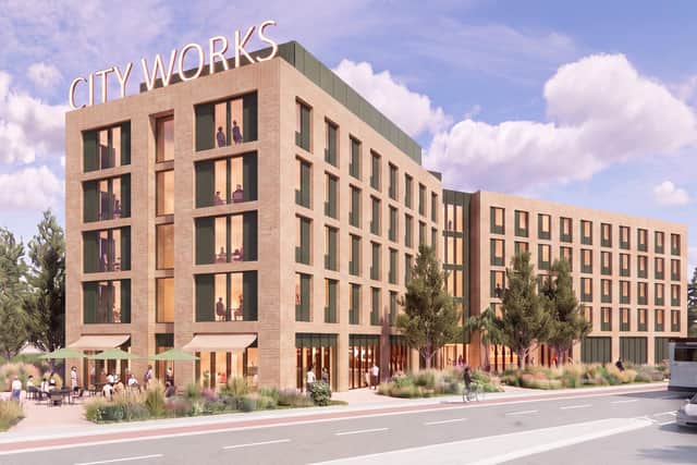 An artist’s impression of the proposed 140-room room CityWorks hotel in Dalmarnock