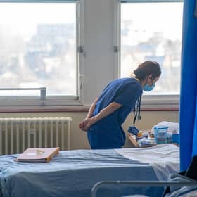 Gyms and other rehabilitation spaces in some hospitals are now being used for additional beds
