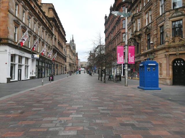 The centre of Glasgow is usually bustling with people. Picture: John Devlin