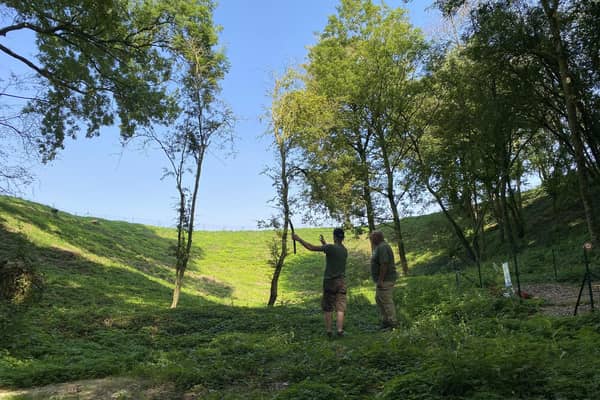How the crater looks today.  Pic: Hawthorn Ridge Crater Association/PA Wire