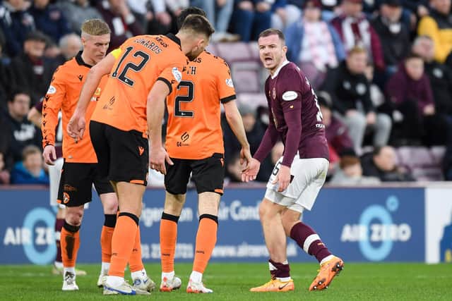 Ryan Edwards was sent off for a challenge on Andy Halliday. (Photo by Ross Parker / SNS Group)