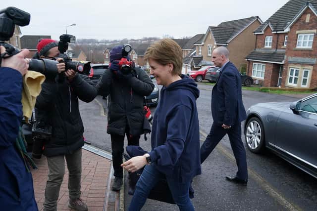 Nicola Sturgeon after announcing that she will stand down as First Minister for Scotland after eight years.