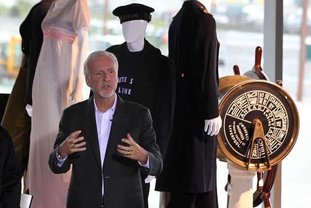 Canadian film director James Cameron at the Titanic Belfast Museum in Belfast. Image: Getty