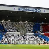 The Rangers fans' tifo display before the match against Braga.