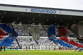 The Rangers fans' tifo display before the match against Braga.
