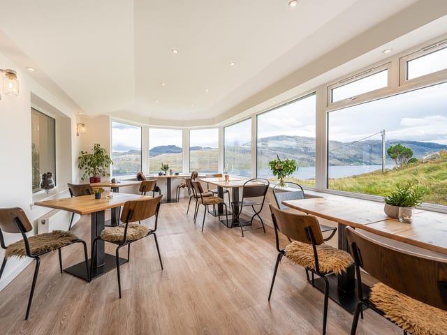 Guests can soak up the views from the dining conservatory.