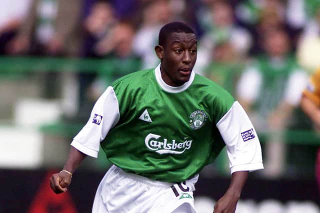 Russell Latapy in action for Hibs. Pic: SNS