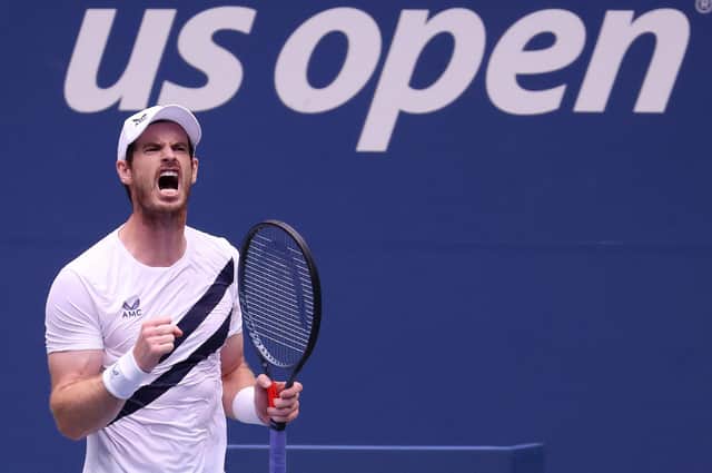 Andy Murray reacts during his win over Yoshihito Nishioka.