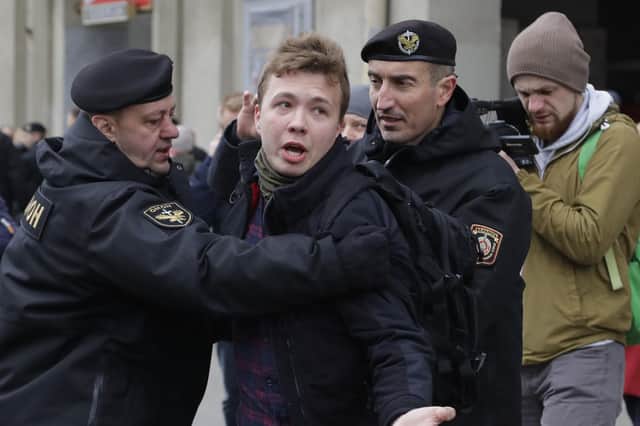 Belarus police detain journalist Roman Protasevich in Minsk, Belarus, in 2017 (Picture: Sergei Grits/AP)