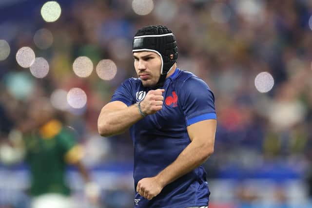 France captain and scrum-half Antoine Dupont was the first to exploit a loophole which led to passages of 'kick tennis'. (Photo by Warren Little/Getty Images)