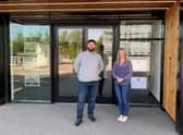 Orb’s Alan Wallace and new recruit Gillian Nimmo at the firm’s office in Edinburgh Park. Picture: contributed.