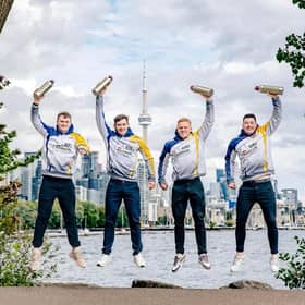 Team Mouat celebrating their world championship win in Canada
