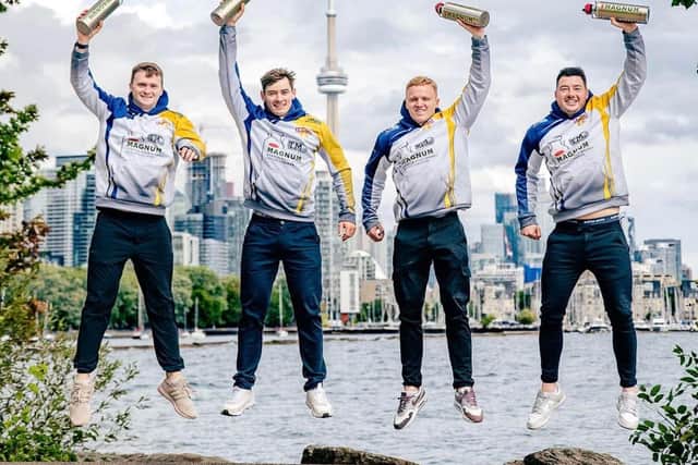 Team Mouat celebrating their world championship win in Canada