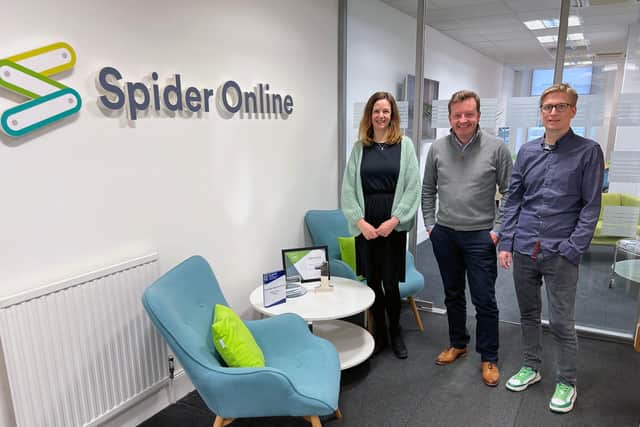 Spider Online executives Lesley Connelly, Ross Hamill, and David McNee. Picture: contributed.