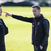 Steven MacLean takes charge during a St Johnstone training session at McDiarmid Park on Wednesday. (Photo by Mark Scates / SNS Group)