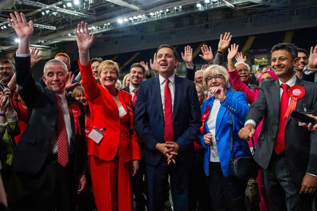 Scottish Labour leader Anas Sarwar celebrates with his party and candidates in Glasgow (Photo by Lisa Ferguson/National World)