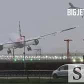 The plane was captured landing at Heathrow