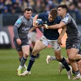 Cameron Redpath, right, tackles Garry Ringrose of Leinster during Bath's Heineken Champions Cup defeat in January. (Photo by Dan Mullan/Getty Images)