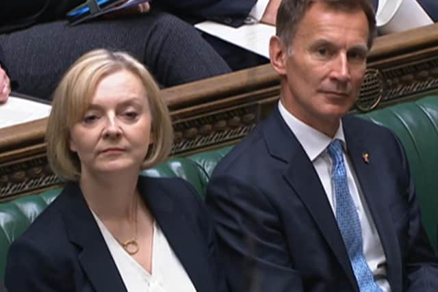 Former Prime Minister Liz Truss and Chancellor of the Exchequer Jeremy Hunt