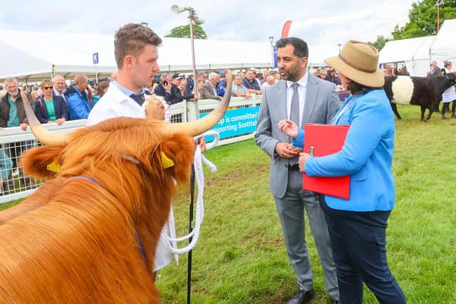 First Minister Humza Yousaf responds to questions about farmers' concerns about the Scottish Greens at the Royal Highland Show (pic: Scott Louden)