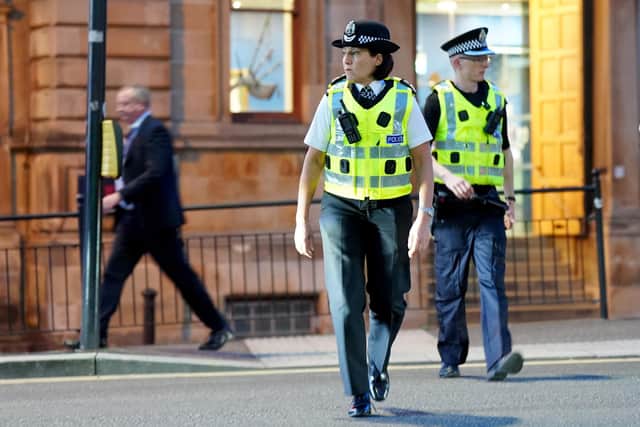 Police Scotland chief constable Jo Farrell on patrol in Glasgow city centre.Photo: Jane Barlow/PA Wire
