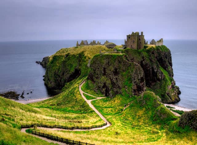 Once home to the Honours of Scotland – the nation’s crown jewels – the ruined medieval fortress of Dunnottar Castle is an iconic backdrop and one of Scotland’s most breathtaking historical sites. The jagged cliffs of the North Sea hoist up the ruins, where you’ll find a dungeon, restored dining room, watering hole and stables. The castle is now in the care of the Pearson family and is open to tourists during the spring and summer seasons. From a months-long 17th century siege by Oliver Cromwell’s army to the savage wind and spray of the North Sea, Dunnottar’s dishevelled remains have withstood quite a battering.